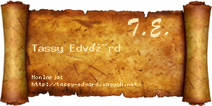 Tassy Edvárd névjegykártya